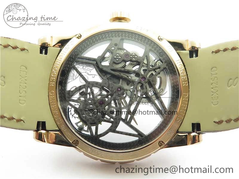 Excalibur Rddbex0393 RG BBR Best Edition Skeleton Dial on Brown Leather Strap A2136 Tourbillon V2