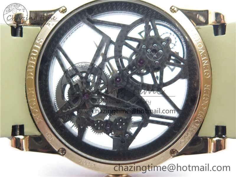 Excalibur Rddbex0393 RG BBR Best Edition Skeleton Dial on Brown Leather Strap A2136 Tourbillon V2