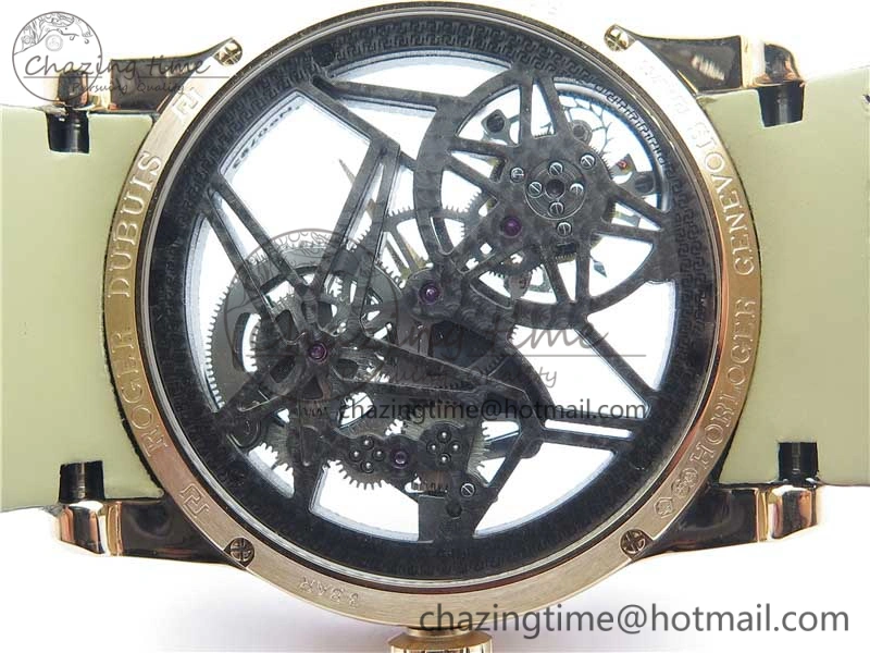 Excalibur Rddbex0393 RG BBR Best Edition Skeleton Dial on Brown Leather Strap A2136 Tourbillon V2