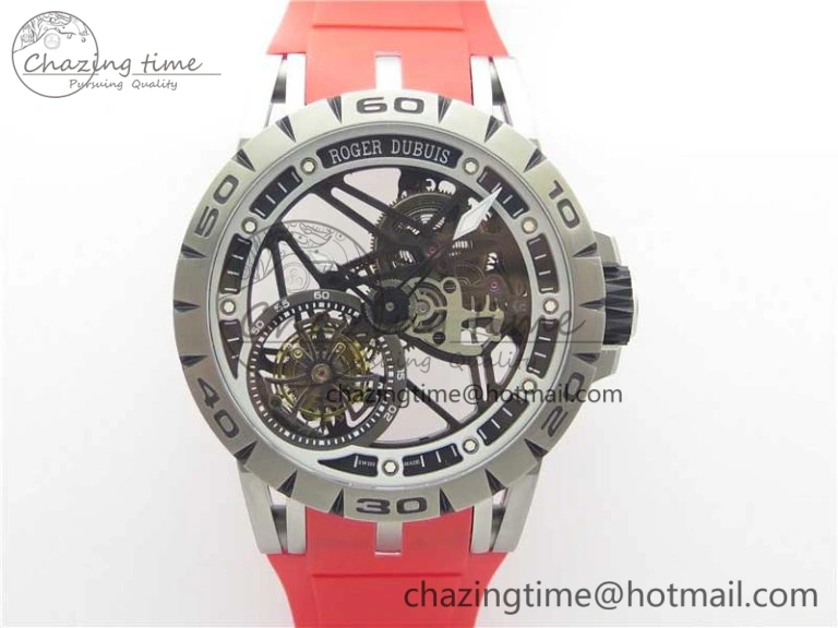 Excalibur Rddbex0393 RG BBR Best Edition Skeleton Dial on Brown Leather Strap A2136 Tourbillon V2