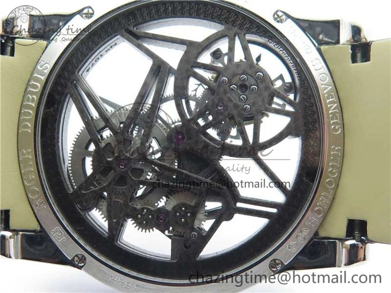 Excalibur Rddbex0393 SS BBR Best Edition Skeleton Dial on Black Leather Strap A2136 Tourbillon V2