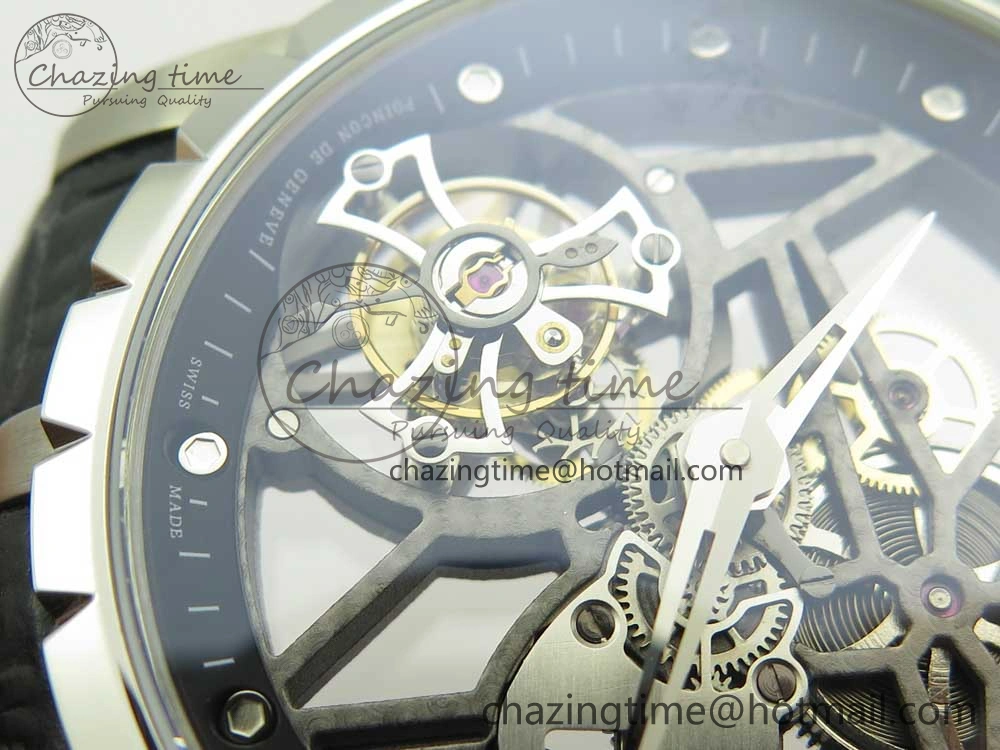 Excalibur Rddbex0393 SS BBR Best Edition Skeleton Dial on Black Leather Strap A2136 Tourbillon