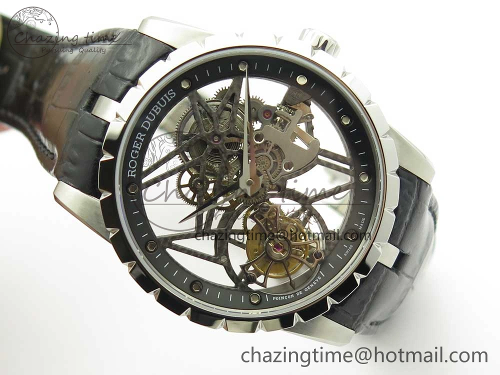 Excalibur Rddbex0393 SS BBR Best Edition Skeleton Dial on Black Leather Strap A2136 Tourbillon