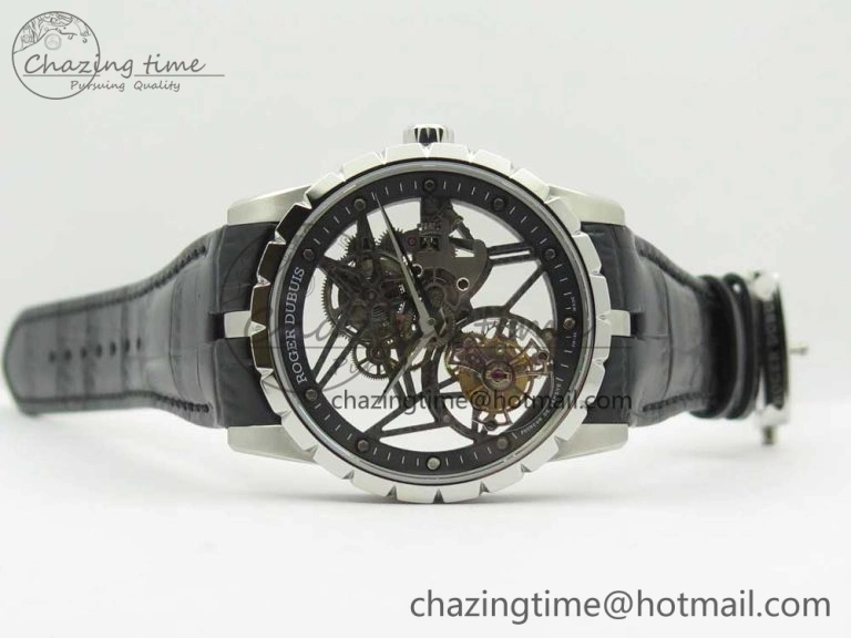 Excalibur Rddbex0393 SS BBR Best Edition Skeleton Dial on Black Leather Strap A2136 Tourbillon