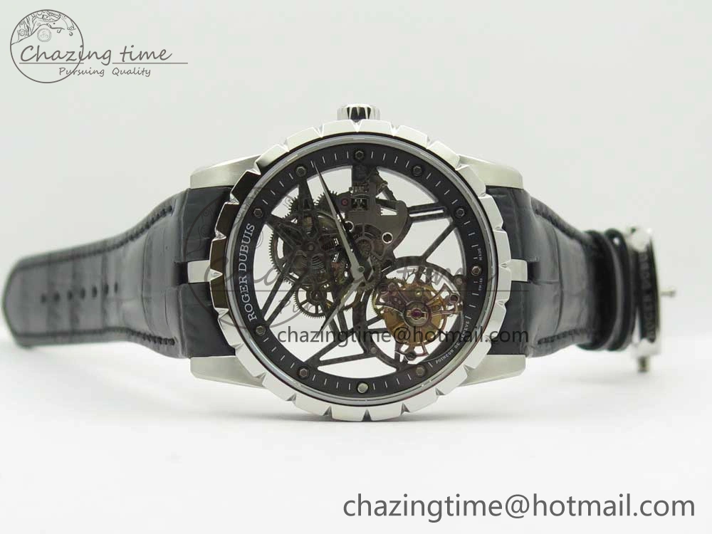Excalibur Rddbex0393 SS BBR Best Edition Skeleton Dial on Black Leather Strap A2136 Tourbillon