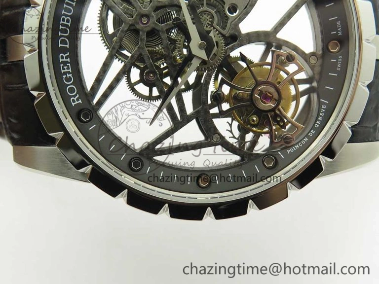 Excalibur Rddbex0393 SS BBR Best Edition Skeleton Dial on Black Leather Strap A2136 Tourbillon