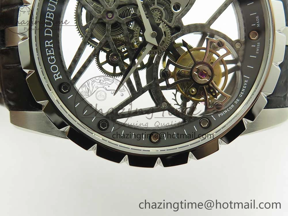 Excalibur Rddbex0393 SS BBR Best Edition Skeleton Dial on Black Leather Strap A2136 Tourbillon