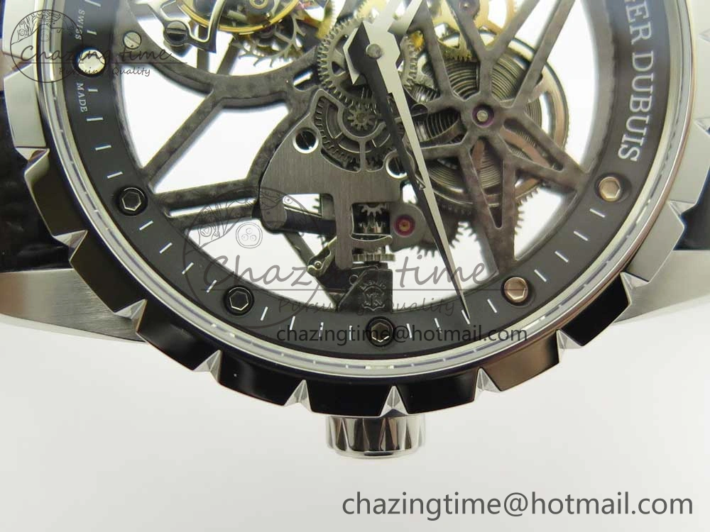 Excalibur Rddbex0393 SS BBR Best Edition Skeleton Dial on Black Leather Strap A2136 Tourbillon