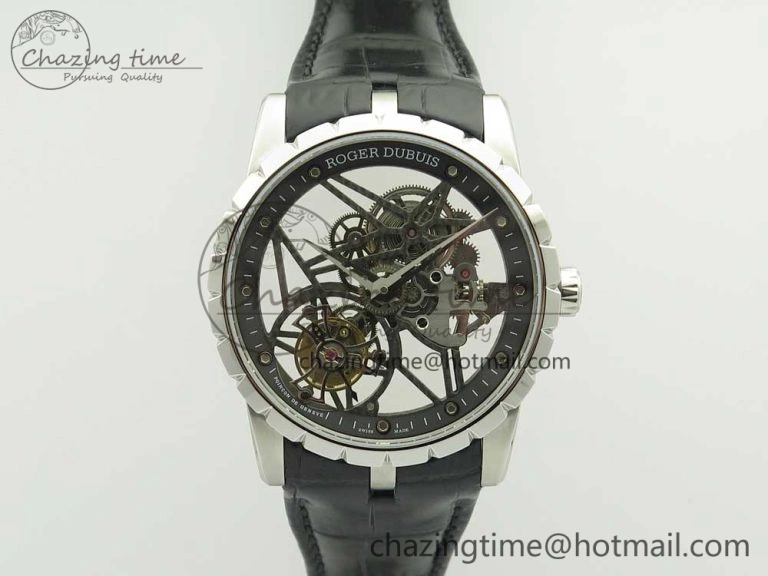 Excalibur Rddbex0393 SS BBR Best Edition Skeleton Dial on Black Leather Strap A2136 Tourbillon