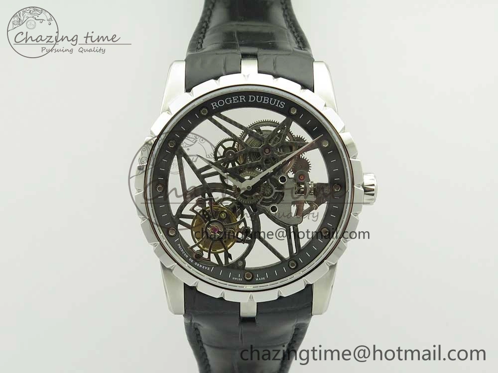 Excalibur Rddbex0393 SS BBR Best Edition Skeleton Dial on Black Leather Strap A2136 Tourbillon
