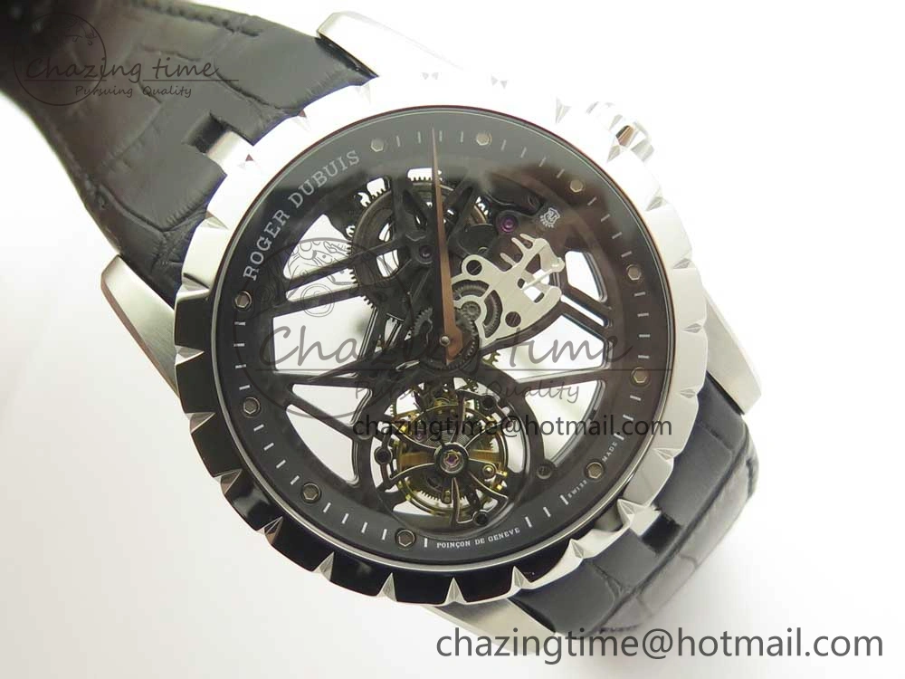 Excalibur Rddbex0393 SS JBF Best Edition Skeleton Dial on Black Leather Strap A2136 Tourbillon