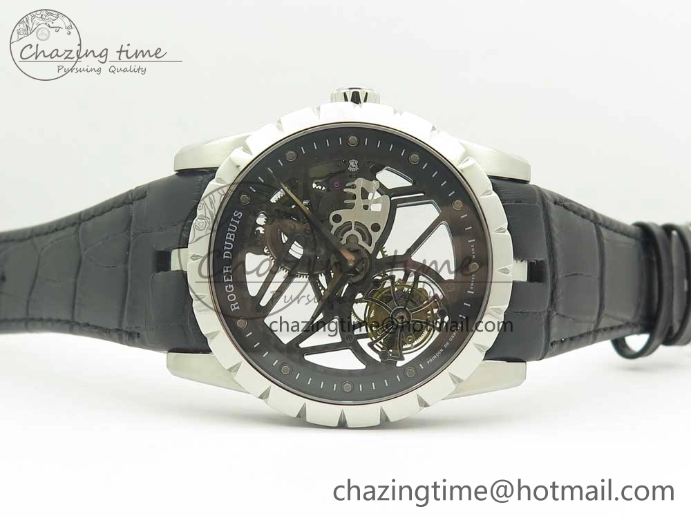 Excalibur Rddbex0393 SS JBF Best Edition Skeleton Dial on Black Leather Strap A2136 Tourbillon