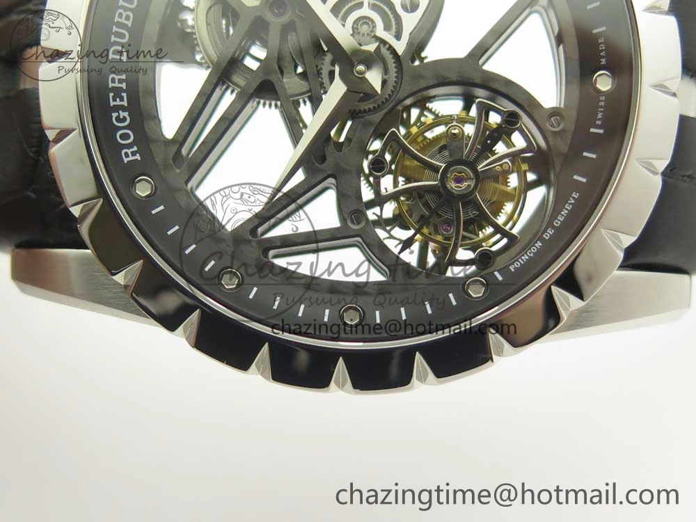 Excalibur Rddbex0393 SS JBF Best Edition Skeleton Dial on Black Leather Strap A2136 Tourbillon