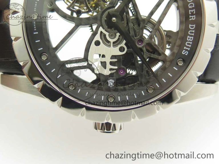 Excalibur Rddbex0393 SS JBF Best Edition Skeleton Dial on Black Leather Strap A2136 Tourbillon