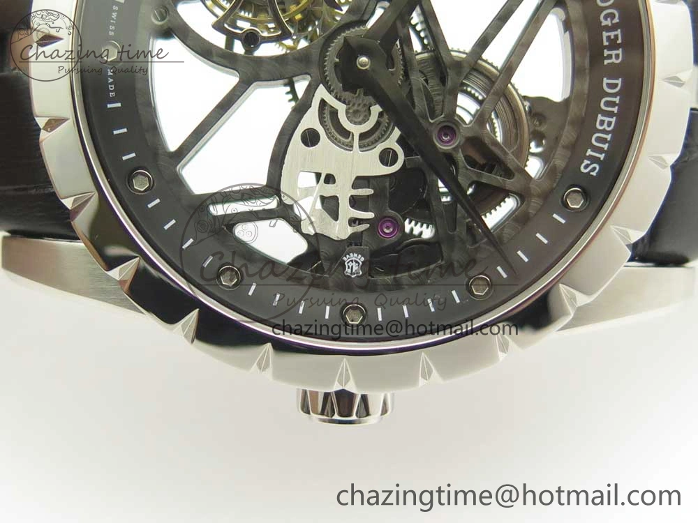 Excalibur Rddbex0393 SS JBF Best Edition Skeleton Dial on Black Leather Strap A2136 Tourbillon