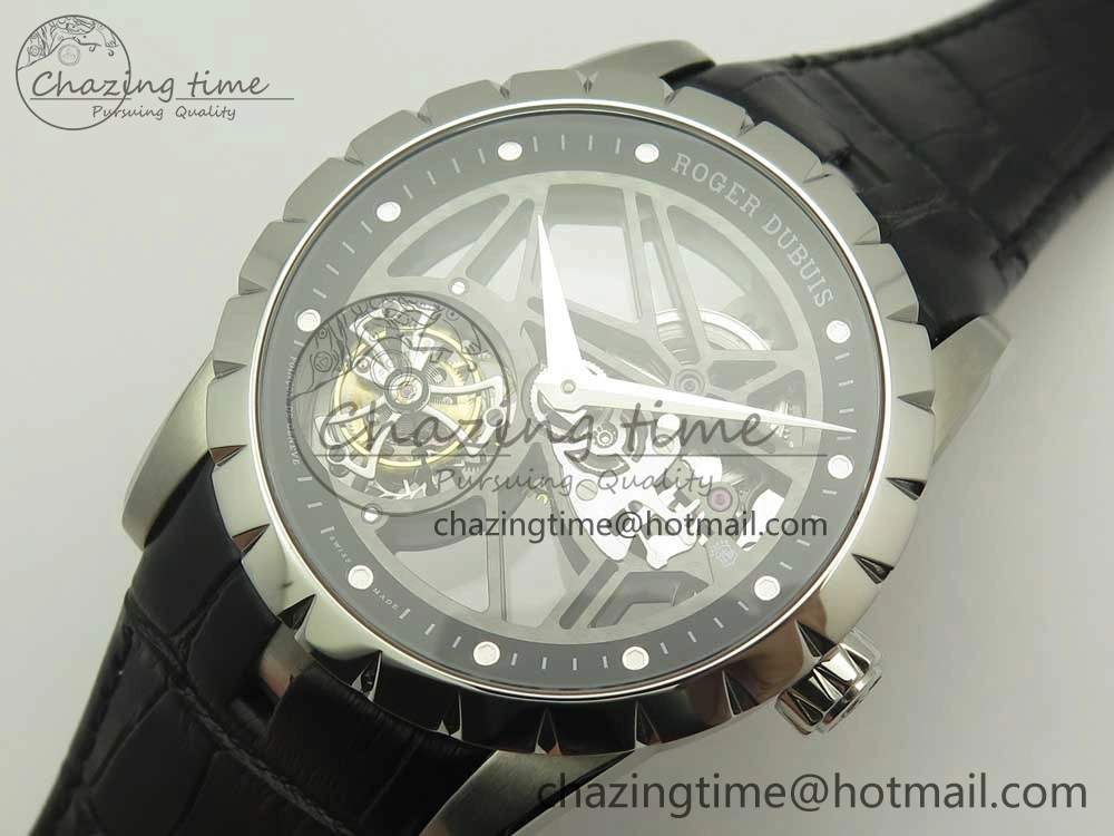 Excalibur Rddbex0393 SS JBF Best Edition Skeleton Dial on Black Leather Strap A2136 Tourbillon