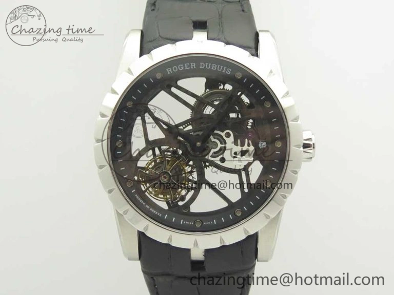 Excalibur Rddbex0393 SS JBF Best Edition Skeleton Dial on Black Leather Strap A2136 Tourbillon