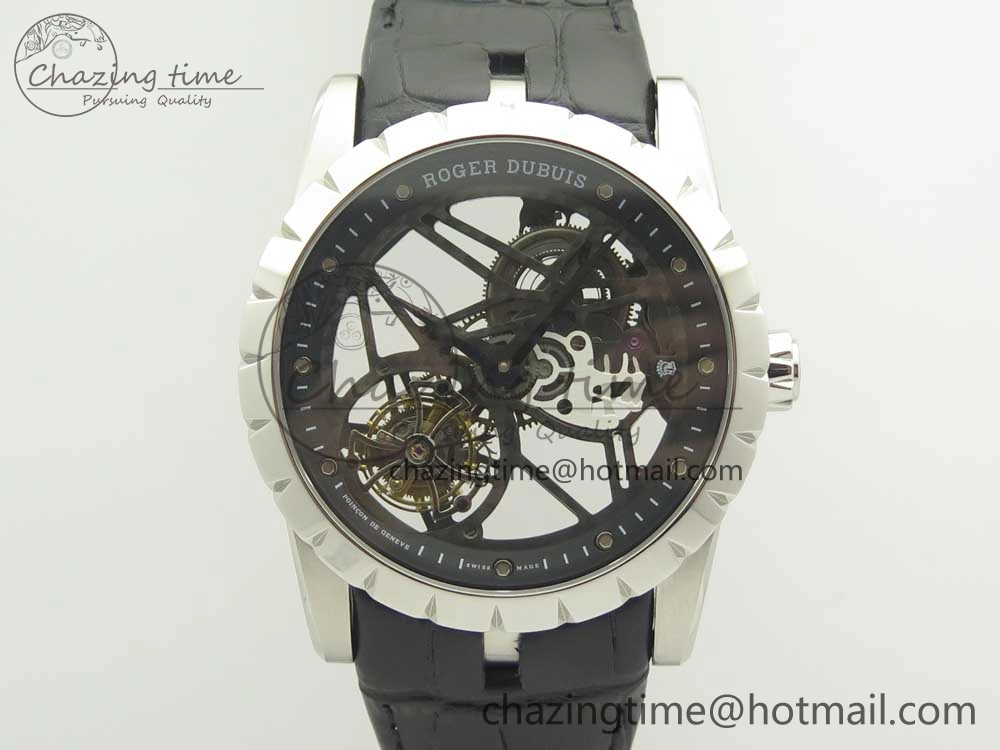 Excalibur Rddbex0393 SS JBF Best Edition Skeleton Dial on Black Leather Strap A2136 Tourbillon
