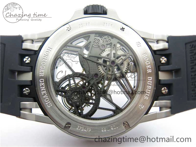 Excalibur Rddbex0479 SS JBF Best Edition Skeleton Dial on Black Rubber Strap Tourbillon