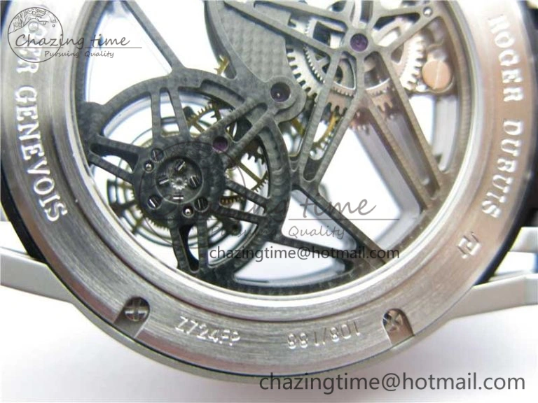 Excalibur Rddbex0479 SS JBF Best Edition Skeleton Dial on Black Rubber Strap Tourbillon