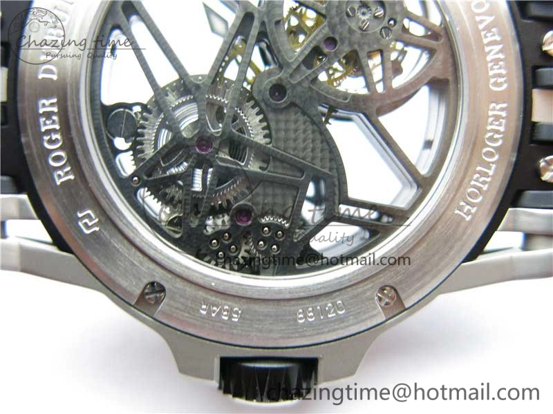 Excalibur Rddbex0479 SS JBF Best Edition Skeleton Dial on Black Rubber Strap Tourbillon