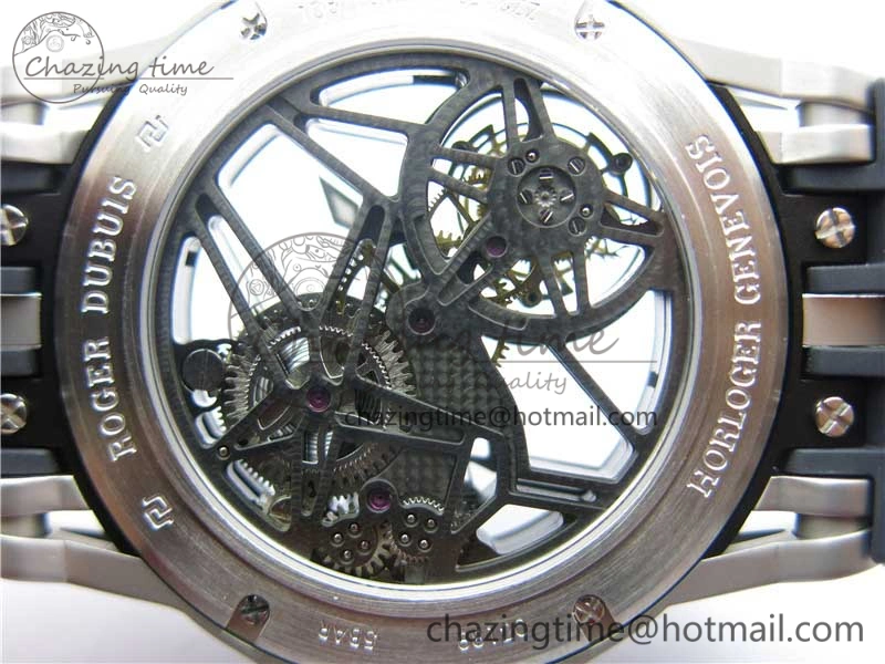 Excalibur Rddbex0479 SS JBF Best Edition Skeleton Dial on Black Rubber Strap Tourbillon