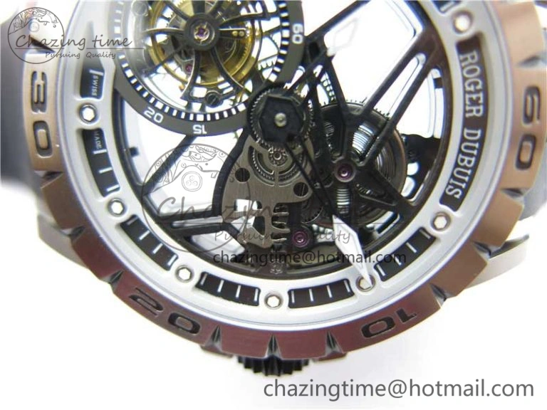 Excalibur Rddbex0479 SS JBF Best Edition Skeleton Dial on Black Rubber Strap Tourbillon