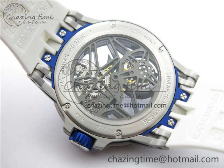 Excalibur Rddbex0479 SS JBF Best Edition Skeleton Dial on White Rubber Strap Tourbillon