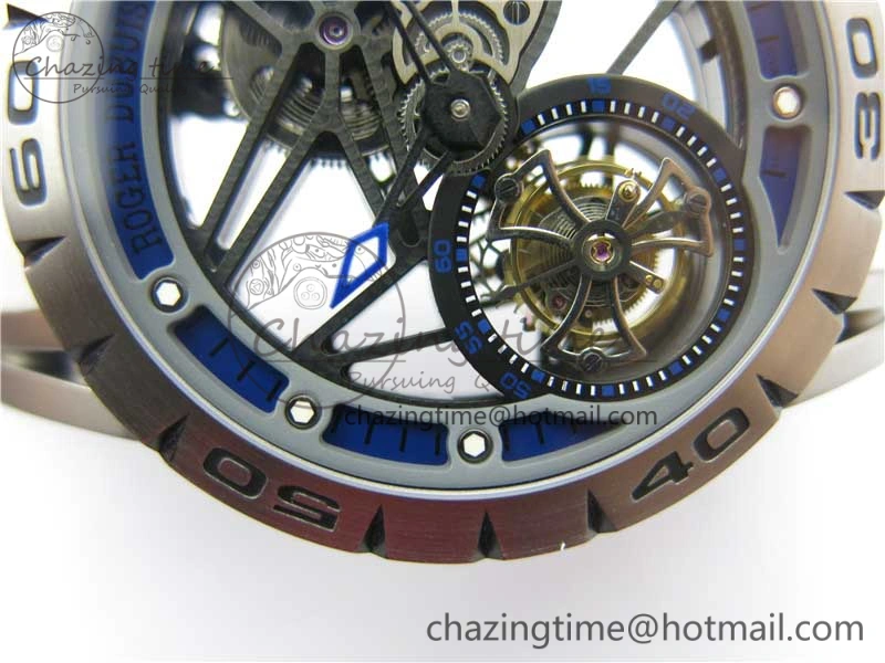 Excalibur Rddbex0479 SS JBF Best Edition Skeleton Dial on White Rubber Strap Tourbillon