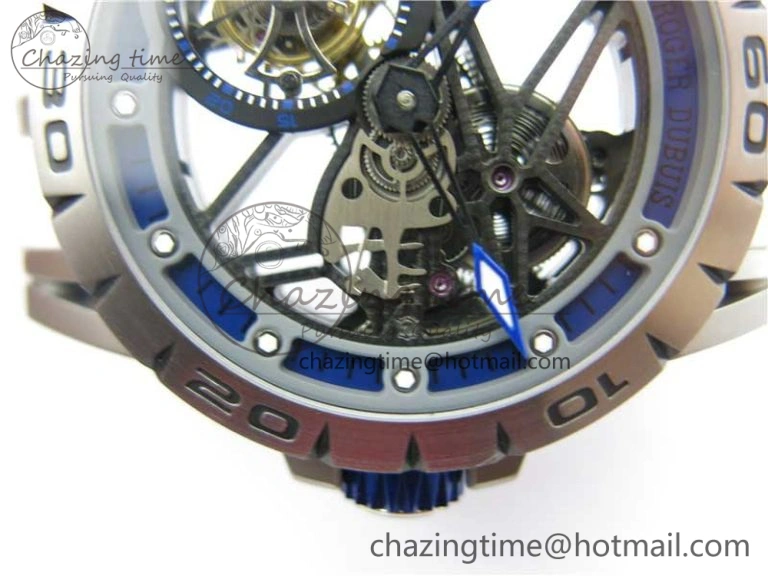 Excalibur Rddbex0479 SS JBF Best Edition Skeleton Dial on White Rubber Strap Tourbillon