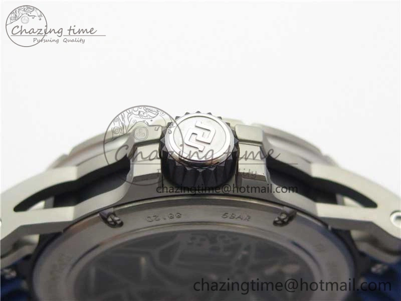 Excalibur Sports Tourbillon SS JBF Best Edition Skeleton Black Dial on Blue Rubber Strap