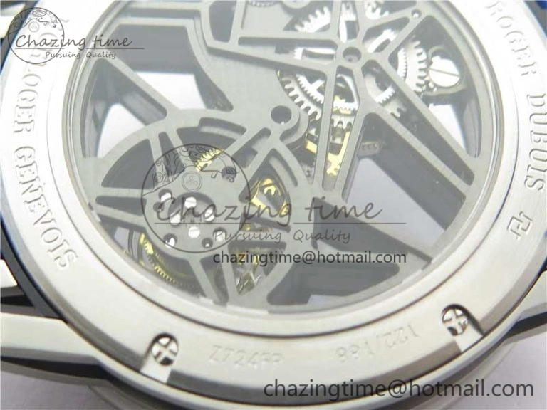 Excalibur Sports Tourbillon SS JBF Best Edition Skeleton Black Dial on Blue Rubber Strap