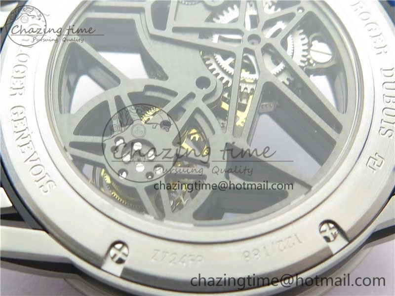 Excalibur Sports Tourbillon SS JBF Best Edition Skeleton Black Dial on Blue Rubber Strap
