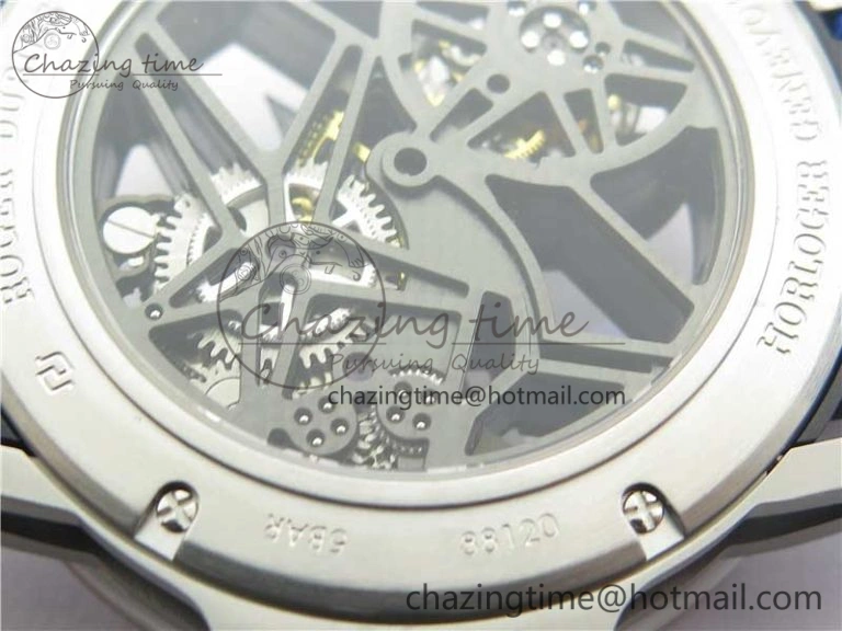Excalibur Sports Tourbillon SS JBF Best Edition Skeleton Black Dial on Blue Rubber Strap