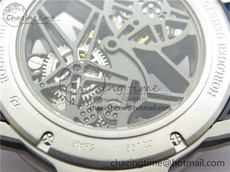 Excalibur Sports Tourbillon SS JBF Best Edition Skeleton Black Dial on Blue Rubber Strap