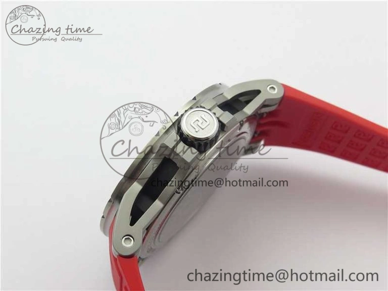 Excalibur Sports Tourbillon SS JBF Best Edition Skeleton Black Dial on Red Rubber Strap