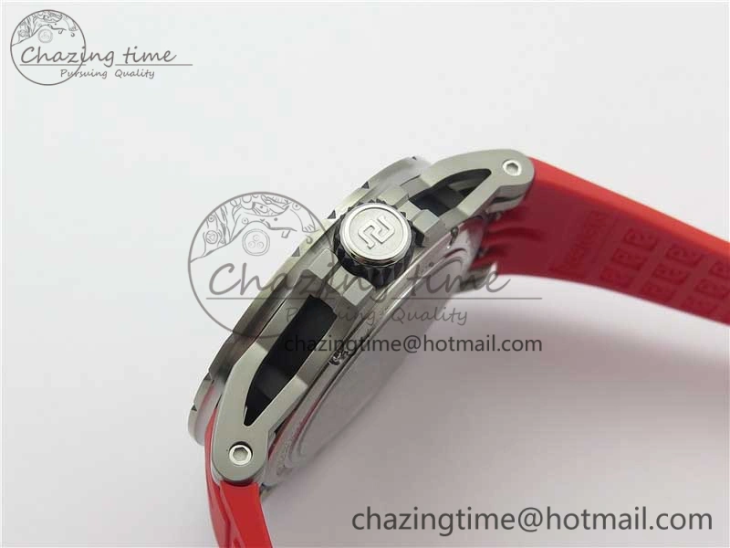 Excalibur Sports Tourbillon SS JBF Best Edition Skeleton Black Dial on Red Rubber Strap