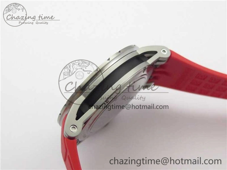 Excalibur Sports Tourbillon SS JBF Best Edition Skeleton Black Dial on Red Rubber Strap