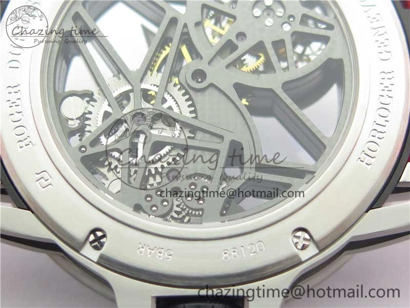 Excalibur Sports Tourbillon SS JBF Best Edition Skeleton Black Dial on Red Rubber Strap