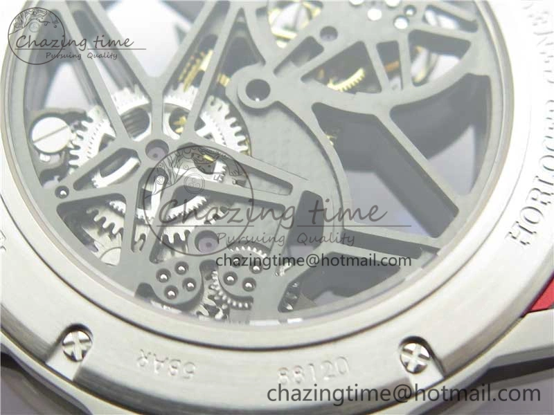 Excalibur Sports Tourbillon SS JBF Best Edition Skeleton Red Dial on Black Rubber Strap