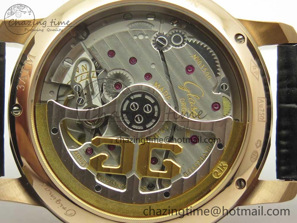 Excellence Panorama 40mm Date Moon Phase RG ETC Marker 1:1 Best Edition White Dial on Black Leather Strap A100