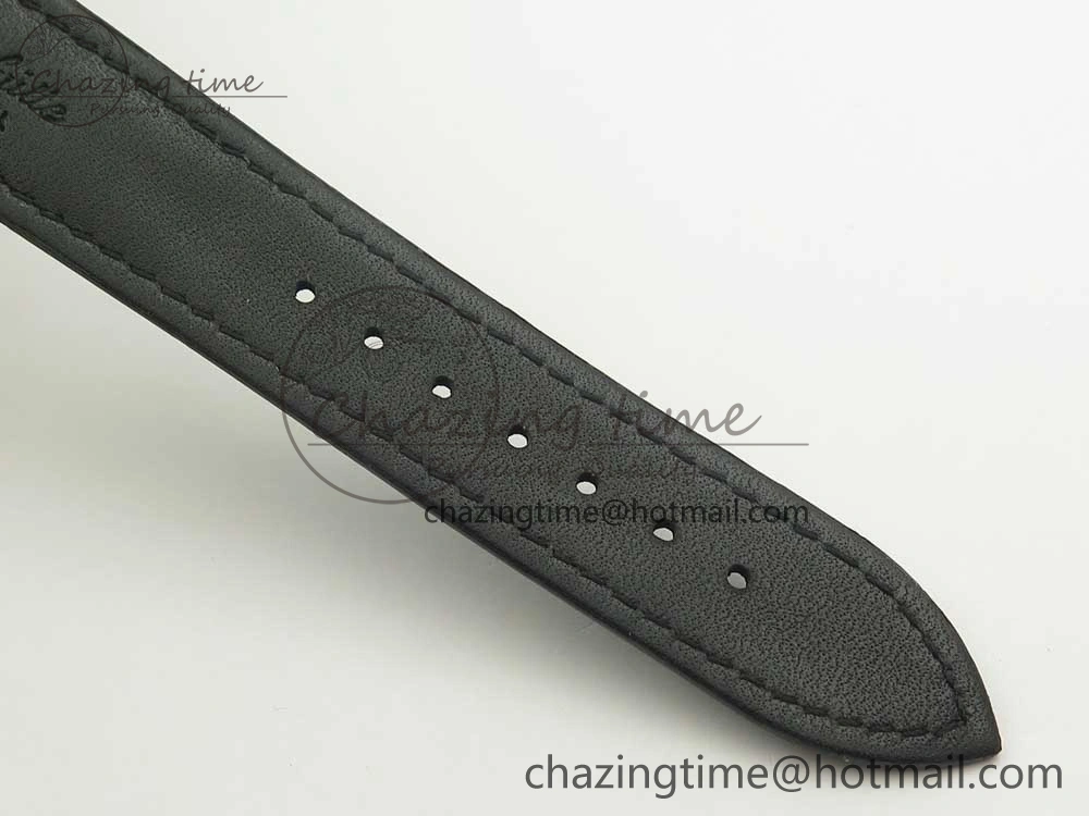 Excellence Panorama 40mm Date Moon Phase RG ETC Marker 1:1 Best Edition White Dial on Black Leather Strap A100