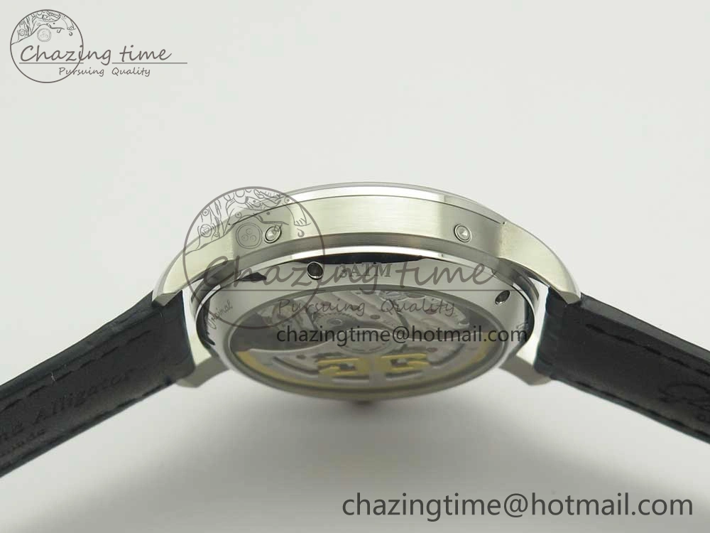 Excellence Panorama 40mm Date Moon Phase SS ETC Marker 1:1 Best Edition Blue Dial on Blue Leather Strap A100
