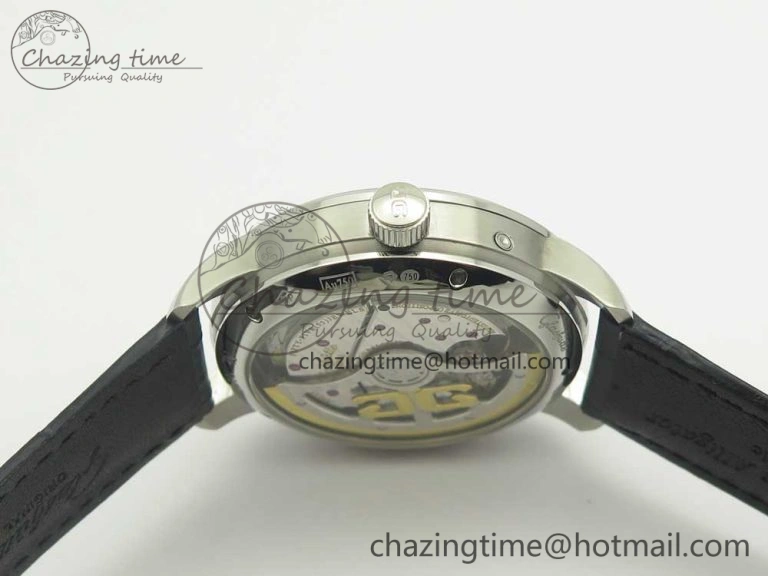 Excellence Panorama 40mm Date Moon Phase SS ETC Marker 1:1 Best Edition Blue Dial on Blue Leather Strap A100