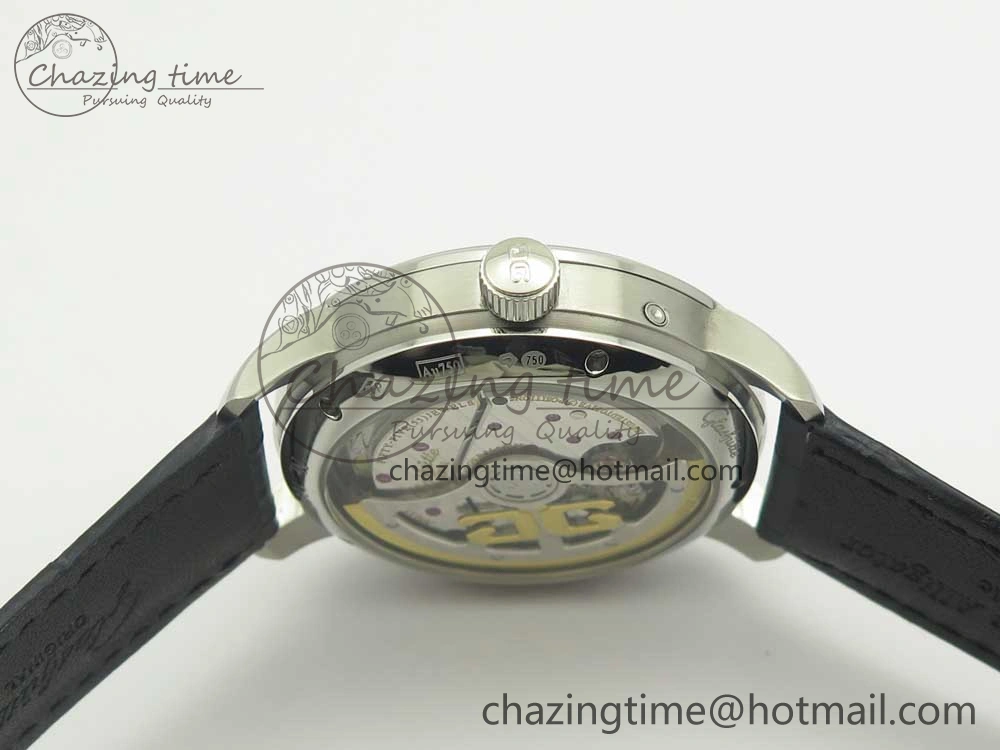 Excellence Panorama 40mm Date Moon Phase SS ETC Marker 1:1 Best Edition Blue Dial on Blue Leather Strap A100