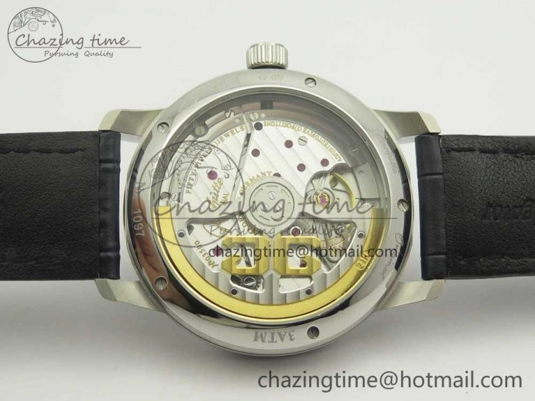 Excellence Panorama 40mm Date Moon Phase SS ETC Marker 1:1 Best Edition Blue Dial on Blue Leather Strap A100