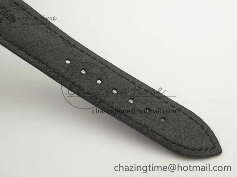 Excellence Panorama 40mm Date Moon Phase SS ETC Marker 1:1 Best Edition Blue Dial on Blue Leather Strap A100
