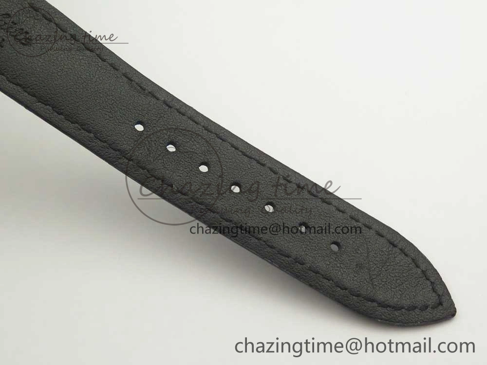 Excellence Panorama 40mm Date Moon Phase SS ETC Marker 1:1 Best Edition Blue Dial on Blue Leather Strap A100