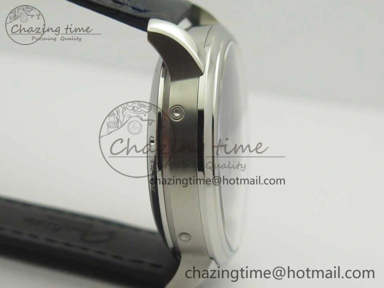 Excellence Panorama 40mm Date Moon Phase SS ETC Marker 1:1 Best Edition Blue Dial on Blue Leather Strap A100