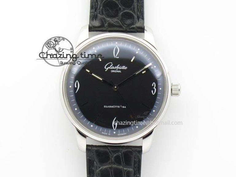 Excellence Panorama 40mm Date Moon Phase SS ETC Marker 1:1 Best Edition Blue Dial on Blue Leather Strap A100